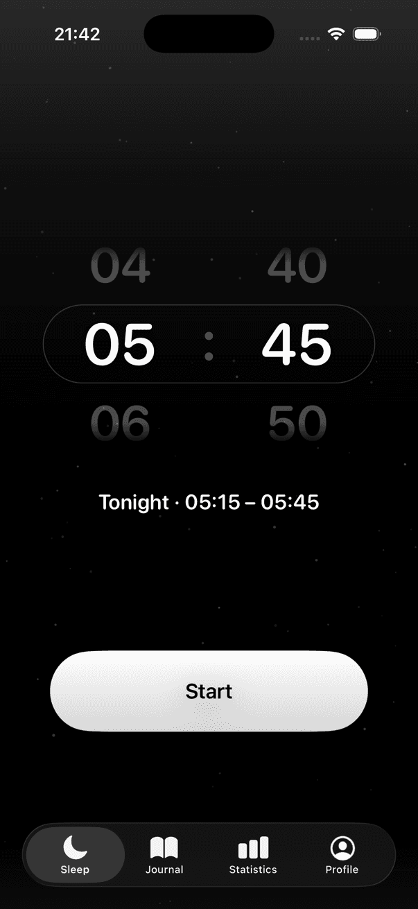 The alarm screen